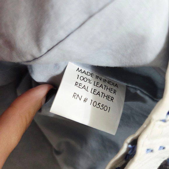 Double D Ranch light blue leather moto jacket studded distressed size large - Picture 9 of 10